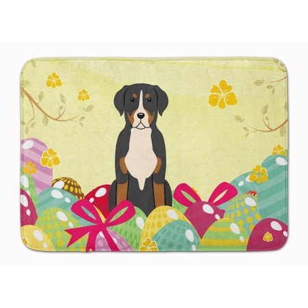 Carolines Treasures Easter Eggs Greater Swiss Mountain Dog Machine Washable Memory Foam Mat BB6037RUG
